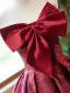 Élégant Bordeaux Impression Robe De Bal 2024 Robe Boule Bustier Noeud Sans Manches Dos Nu Longue Promo Robe De Ceremonie