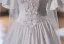 Vintage / Retro Medieval White Pearl Lace Flower Wedding Dresses 2025 Ball Gown Scoop Neck Short Sleeve Backless Floor-Length / Long Wedding