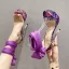 Römisch Schick Violett Sommer Urlaub Sandalen Damen 2022 16 cm Stilettos Knöchelriemen Peeptoes Sandaletten Hochhackige