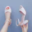 Simple Blanche Peep Toes / Bout Ouvert Chaussure De Mariée 2024 Mariage Bride Cheville 7 cm Talons Épais Sandales Talons Hauts