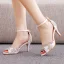 Charming Gold Rhinestone Wedding Shoes 2023 Ankle Strap 7 cm Stiletto Heels Open / Peep Toe Wedding Sandals High Heels