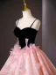 Flower Fairy Blushing Pink Appliques Prom Dresses 2025 Ball Gown Spaghetti Straps Sleeveless Backless Floor-Length / Long Formal Dresses