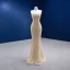 Haut de Gamme Kaki Perlage Paillettes Satin Robe De Soirée 2022 Trompette / Sirène Une épaule Sans Manches Dos Nu Chapel Train Soirée Robe De Ceremonie
