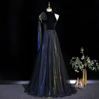 Mode Noire Noeud Robe De Bal 2026 Princesse Col Haut Sans Manches Train De Balayage Promo Robe De Ceremonie