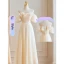Modest / Simple Lavender Bridesmaid Dresses 2023 A-Line / Princess Off-The-Shoulder Short Sleeve Backless Floor-Length / Long Bridesmaid Wedding Party Dresses