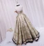 Fashion Blushing Pink Printing Prom Dresses 2024 A-Line / Princess Bow Strapless Sleeveless Backless Floor-Length / Long Prom Formal Dresses