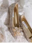 Charmant Assepoester Zilveren Kristal Rhinestone Bruidsschoenen 2022 Leer Spitse Neus Platte Huwelijk Hakken