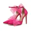 Sexy Black Summer Evening Party Bow Womens Shoes 2022 11 cm Stiletto Heels Ankle Strap Pointed Toe Womens Shoes High Heels