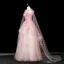 Flower Fairy Blushing Pink Beading Appliques Prom Dresses 2025 Ball Gown Strapless Sleeveless Backless Floor-Length / Long Formal Dresses