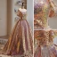 Glitzernden Sexy Rose Gold Pailletten Ballkleider 2023 Ballkleid Bandeau Ärmellos Rückenfreies Sweep / Pinsel Zug Ball Festliche Kleider