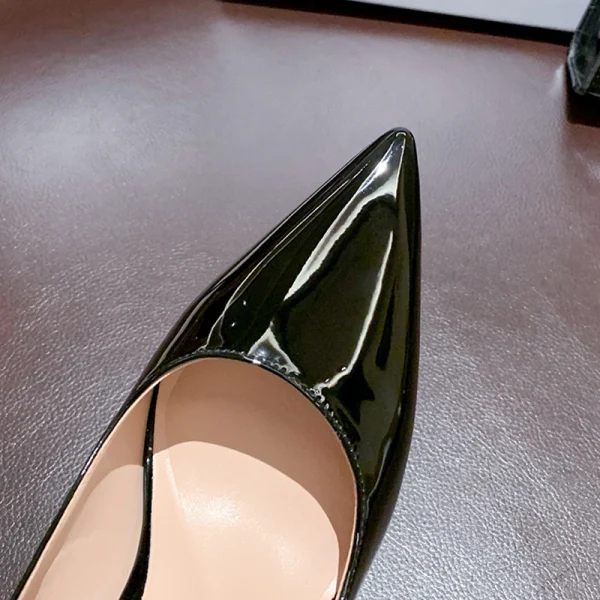 Mode Nues Cuir Verni Soirée Escarpins 2022 9 cm Talons Aiguilles À Bout Pointu Escarpins Talons Hauts