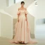 Élégant Rougissant Rose Organza Promo Robe De Bal 2022 Princesse Bustier Sans Manches Dos Nu Longue Robe De Ceremonie