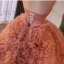 Charmant Rougissant Rose Volants Robe De Bal 2024 Robe Boule Bustier Sans Manches Dos Nu Tribunal Train Promo Robe De Ceremonie