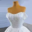 High End Elegante Ivory / Creme Handgefertigt Perlenstickerei Pailletten Brautkleider / Hochzeitskleider 2022 Ballkleid Bandeau Ärmellos Rückenfreies Lange Hochzeit