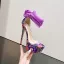 Römisch Schick Violett Sommer Urlaub Sandalen Damen 2022 16 cm Stilettos Knöchelriemen Peeptoes Sandaletten Hochhackige
