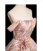 Mode Rougissant Rose Robe De Bal 2024 Robe Boule Bustier Sans Manches Dos Nu Longue Promo Robe De Ceremonie