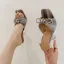 Chic / Beautiful Mint Green Street Wear Summer Rhinestone Bow Womens Sandals 2022 9 cm Stiletto Heels Open / Peep Toe Sandals High Heels