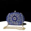 Moda Królewski Niebieski Rhinestone Bal Stop Torebka 2024
