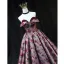 Vintage / Originale Bordeaux Rose Impression Robe De Bal 2022 Princesse Satin Bustier Sans Manches Dos Nu Longue Promo Robe De Ceremonie