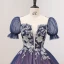 Vintage / Originale Bleu Marine Paillettes Robe De Bal 2022 Robe Boule Encolure Dégagée Manches Courtes Dos Nu Longue Promo Robe De Ceremonie