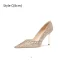 Charming Silver Rhinestone Pearl Leather Wedding Shoes 2026 8 cm Stiletto Heels Pointed Toe Wedding Pumps High Heels