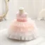 Chic / Beautiful Sky Blue Cascading Ruffles Birthday Flower Girl Dresses 2023 Ball Gown Scoop Neck Sleeveless Pearl Sash Floor-Length / Long Flower Girl Dresses