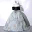 Elegant Sequins Flower Black Prom Dresses 2023 Ball Gown Off-The-Shoulder Short Sleeve Backless Floor-Length / Long Prom Formal Dresses