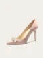 Elegant Champagne Pearl Wedding Shoes 2024 Leather 10 cm Stiletto Heels Pointed Toe Wedding Pumps High Heels