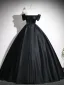 Vintage Schwarz Schleife Satin Ballkleider 2026 Ballkleid Off Shoulder Kurze Ärmel Rückenfreies Lange Festliche Kleider