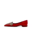 Chinese style Red Satin Rhinestone Wedding Shoes 2024 Low Heel Pointed Toe Wedding Pumps High Heels
