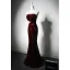 Scintillantes Bordeaux Paillettes Robe De Soirée 2024 Trompette / Sirène Bustier Sans Manches Dos Nu Train De Balayage Soirée Robe De Ceremonie