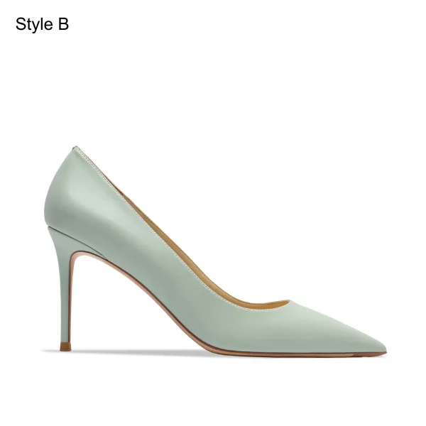 Chic / Beautiful Nude Leather Handmade  Evening Party Pumps 2024 8 cm Stiletto Heels Pointed Toe Pumps High Heels