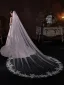 Élégant Blanche En Dentelle Fleur Chapel Train Voile De Mariée 2025 3.5 m Tulle
