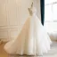 High End Weiß Handgefertigt Applikationen Spitze Blumen Brautkleider / Hochzeitskleider 2026 Ballkleid Bandeau Ärmellos Rückenfreies Lange