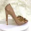 Fashion Nude Patent Leather Rivet Pumps 2022 Leather Bow 12 cm Stiletto Heels Pointed Toe Evening Party Cocktail Party Pumps High Heels