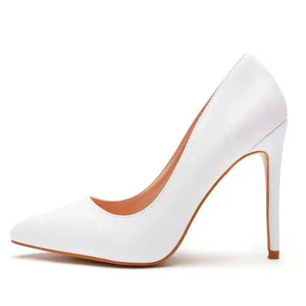 Schöne Weiß Büro OL Pumps 2023 11 cm Stilettos Spitzschuh Pumps Hochhackige