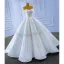 High End Elegante Ivory / Creme Handgefertigt Perlenstickerei Pailletten Brautkleider / Hochzeitskleider 2022 Ballkleid Bandeau Ärmellos Rückenfreies Lange Hochzeit