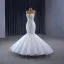 High-end White Handmade  Beading Pearl Wedding Dresses 2023 Ball Gown Spaghetti Straps Sleeveless Backless Floor-Length / Long Wedding