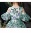 Vintage / Retro Green Sequins Birthday Flower Girl Dresses 2024 Ball Gown Scoop Neck Short Sleeve Floor-Length / Long