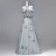 Charmant Gris Perlage Appliques Paillettes Robe De Soirée 2026 Princesse De l'épaule Manches Courtes Dos Nu Longue Robe De Ceremonie