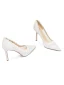 Elegant White Lace Flower Wedding Shoes 2024 8 cm Stiletto Heels Pointed Toe Wedding Pumps High Heels