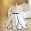 Chic / Beautiful Ivory Birthday Short Flower Girl Dresses 2022 A-Line / Princess Scoop Neck Short Sleeve Pearl Bow Sash Flower Girl Dresses