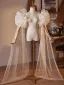 Unusual Champagne Handmade  Flower Tulle Prom shawl 2026