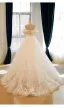 High-end Ivory Lace Flower Satin Wedding Dresses 2026 Ball Gown Strapless Sleeveless Backless Sweep Train