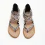 Bohême Ethnique Marron Plage Plate Sandales Femme 2022 Bride Cheville Peep Toes / Bout Ouvert Sandales
