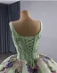 Luxury / Gorgeous Sage Green Beading Pearl Sequins Appliques Lace Flower Prom Dresses 2025 Ball Gown V-Neck Sleeveless Backless Chapel Train