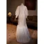 Muslim Modest / Simple White Trumpet / Mermaid Wedding Dresses 2024 High Neck Long Sleeve Floor-Length / Long Wedding