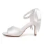 Elegante Weiß Satin Perle Knöchelriemen Schleife Ball Sandalen Damen 2026 Peeptoes 8 cm Stilettos Sandaletten Hochhackige