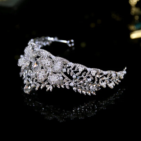 Charmant Argenté Perle Faux Diamant Accessoire Cheveux Mariage 2023 Mariage Alliage