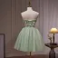 Sexy Sage Green Beading Appliques Short Homecoming Graduation Dresses Cocktail Dresses 2023 Strapless Sleeveless Backless Formal Dresses